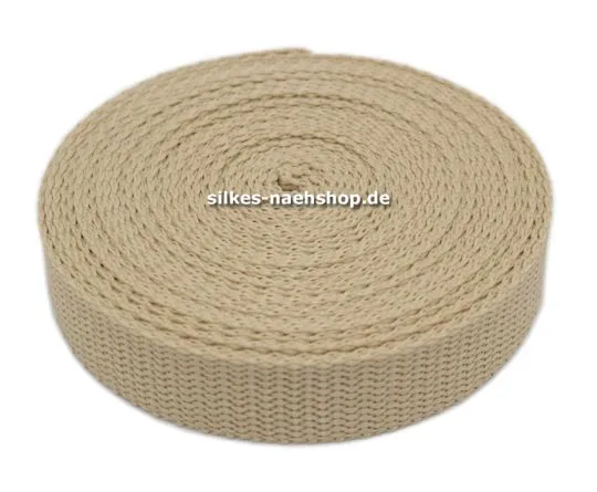 Gurtband 20mm sandbeige 5m Rolle
