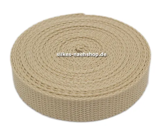 Gurtband 25mm sand 5m Rolle