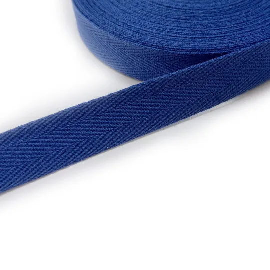 Rest: 13m Baumwollband jeansblau 15mm kräftig + weich