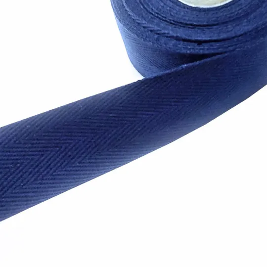 Rest: 8m Baumwollband jeansblau 30mm kräftig + weich