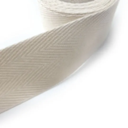 Rest: 2,20m Baumwollband ecru 30mm kräftig + weich