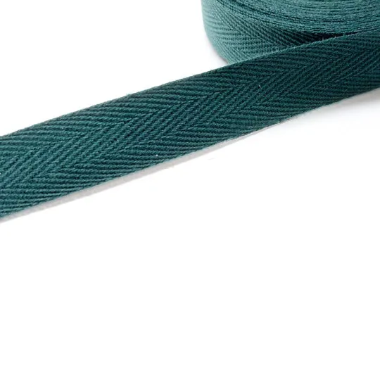 Rest: 4m Baumwollband grün 15mm kräftig + weich