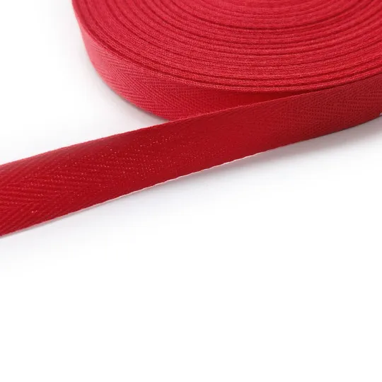 Rest: 24m Baumwollband rot 15mm kräftig + weich