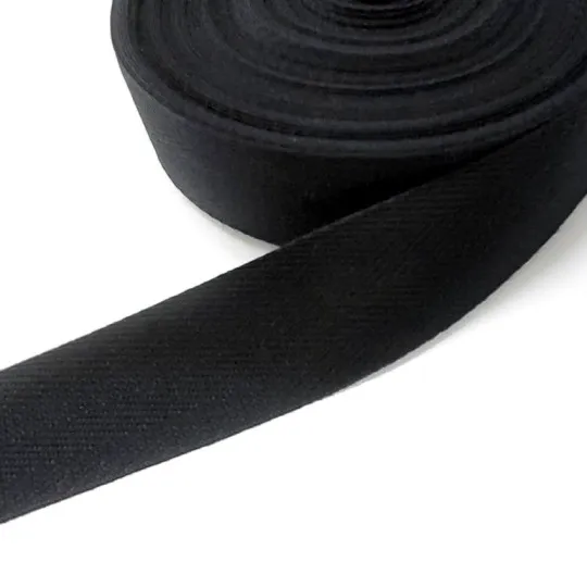 Rest: 24m Baumwollband schwarz 30mm kräftig + weich