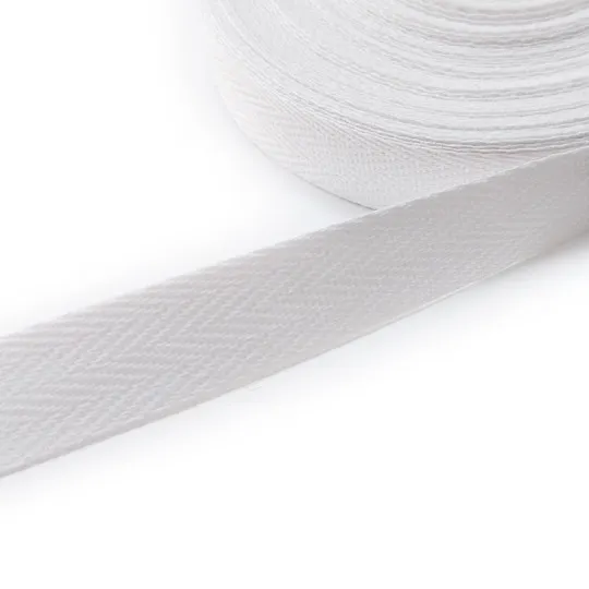 Rest: 16m Baumwollband weiß 15mm kräftig + weich