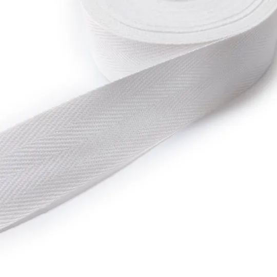 Rest: 11m Baumwollband weiß 30mm kräftig + weich