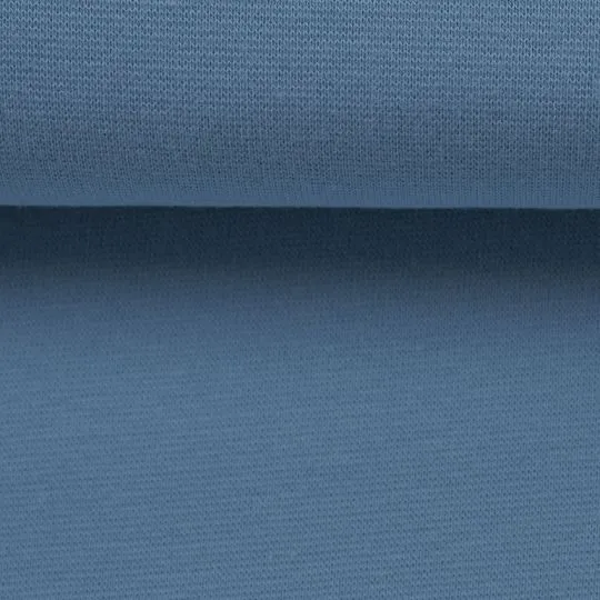 50cm Heike Bündchenstoff rauchblau glatt