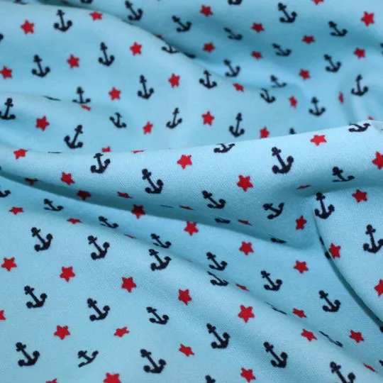 50cm Interlock-Jersey Anker blau by Poppy Fabrics