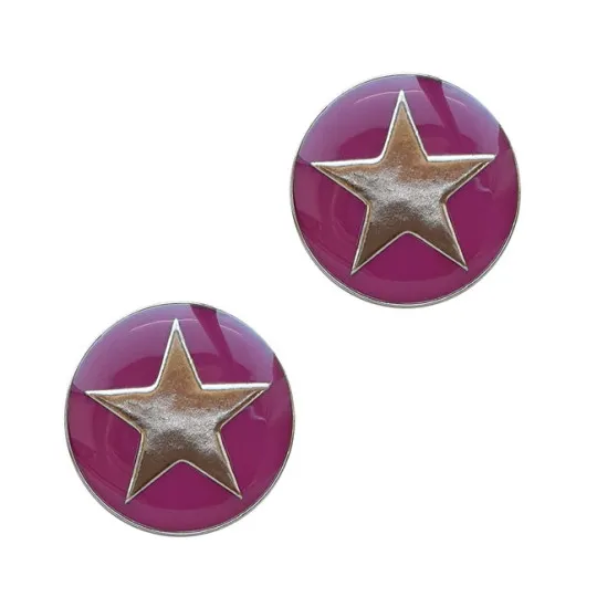 Metallknopf emailliert mit Stern 20mm beere 2er-Pack