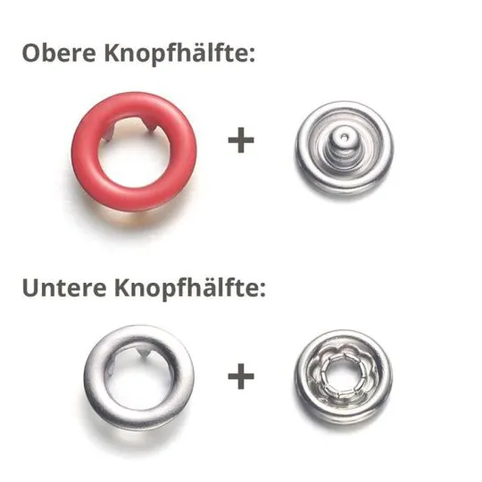 BabySnap Jersey-Ringdruckknöpfe rot