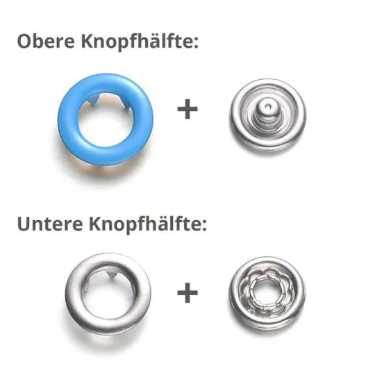 BabySnap Jersey-Ringdruckknöpfe blau