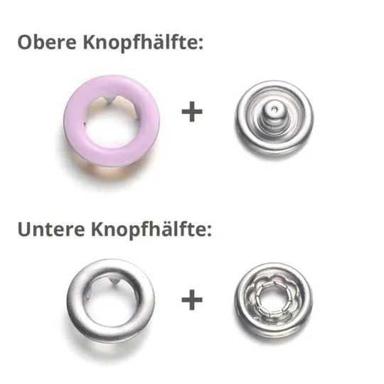 BabySnap Jersey-Ringdruckknöpfe rosa