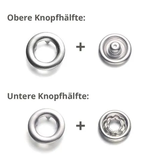 BabySnap Jersey- Ringdruckknöpfe silber