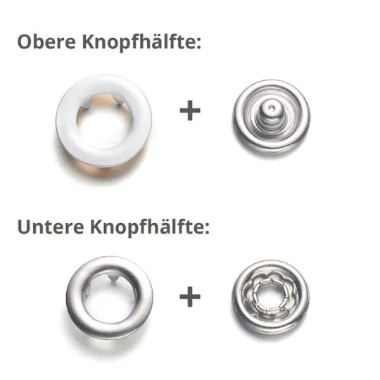 BabySnap Jersey-Ringdruckknöpfe weiß