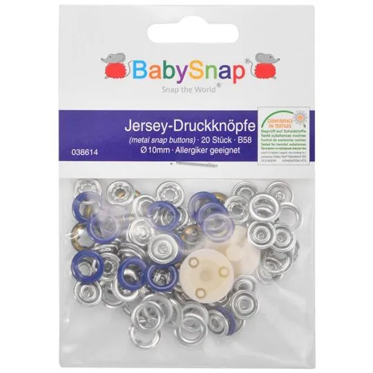 BabySnap Jersey-Ringdruckknöpfe dunkelblau