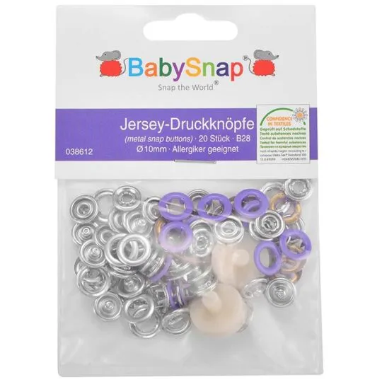 BabySnap Jersey-Ringdruckknöpfe flieder