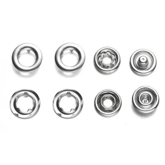 BabySnap Jersey- Ringdruckknöpfe silber