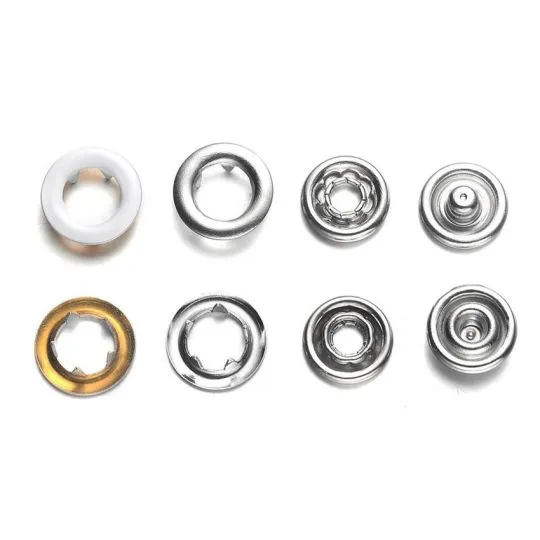 BabySnap Jersey-Ringdruckknöpfe weiß