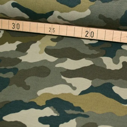 50cm Jerseystoff Camouflage by Poppy Fabric khaki