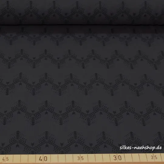 50cm Jerseystoff Zickzack grau-schwarz