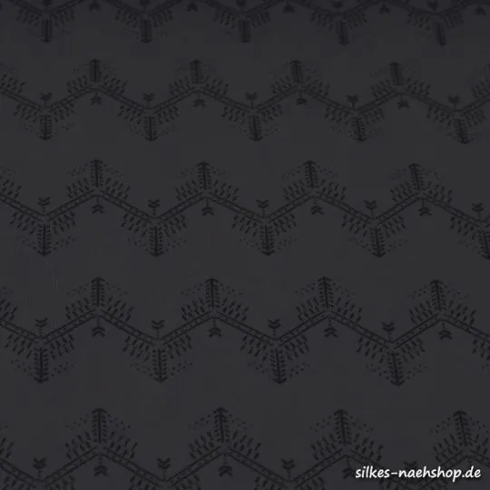 50cm Jerseystoff Zickzack grau-schwarz