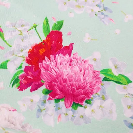 50cm Baumwoll-Jerseystoff Dahlien mint