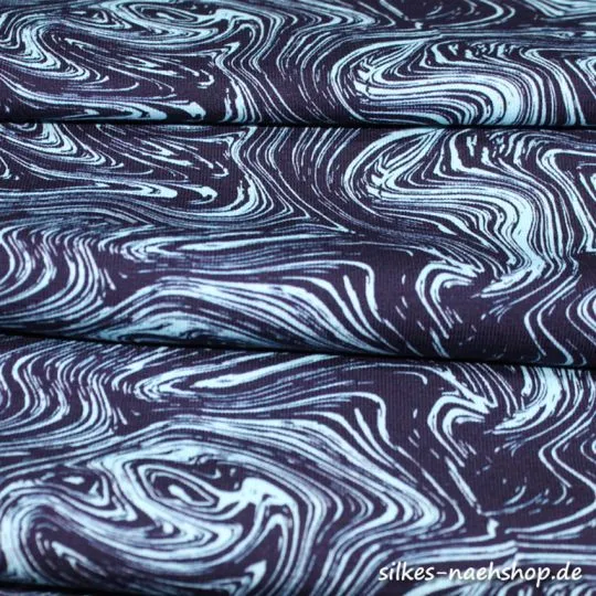 50cm Jerseystoff STREAM marine-hellblau