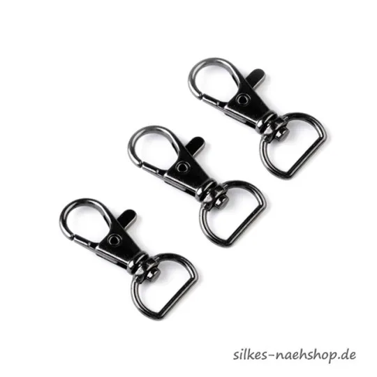 Karabiner schwarz 12mm im 3er-Pack
