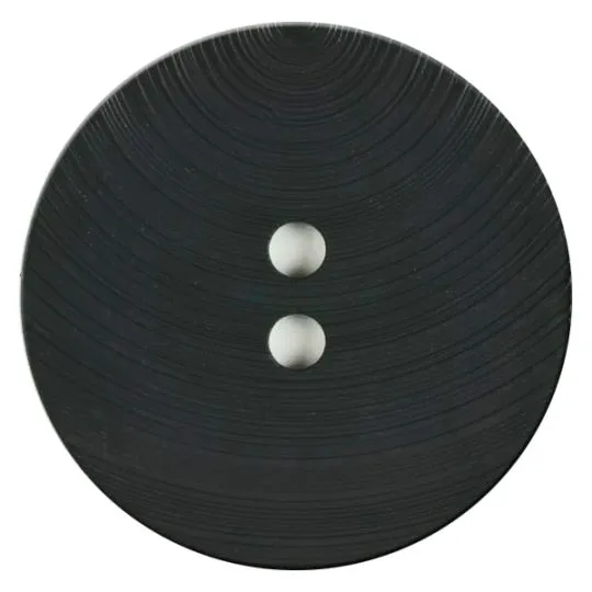 Knopf mit Streifen 54mm rund schwarz