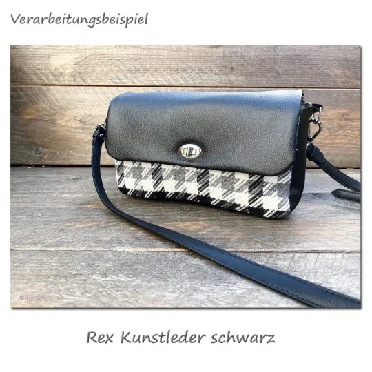 Rex Kunstleder genarbt schwarz 30cm x 140cm