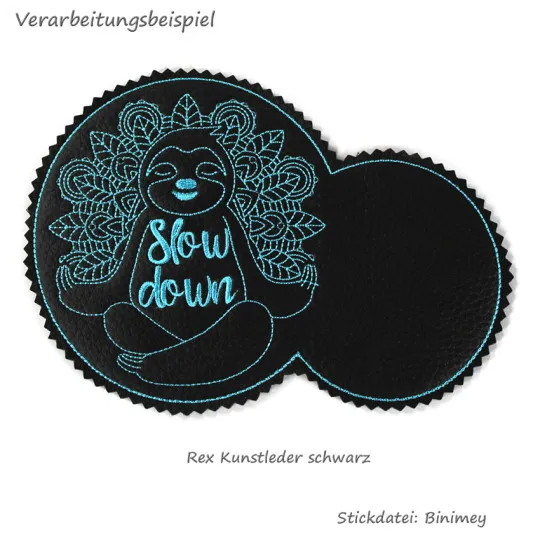 Rex Kunstleder genarbt schwarz 30cm x 140cm