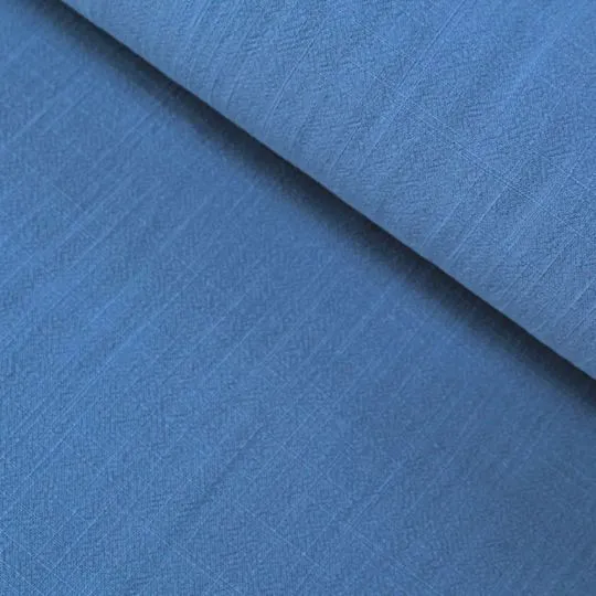 50cm Viskosestoff mit Leinenstruktur blau