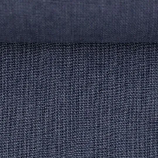 50cm Basic Leinenstoff rauchblau