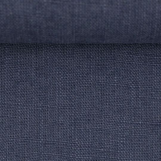 Rest: 1m Basic Leinenstoff rauchblau