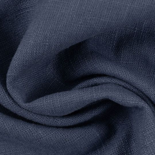 Rest: 1m Basic Leinenstoff rauchblau