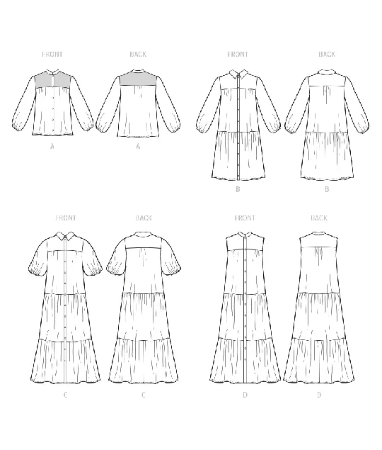 M8285 McCalls Schnittmuster Bluse Kleid