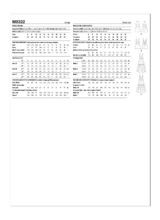 M8322 McCalls Schnittmuster Partykleid Cocktailkleid