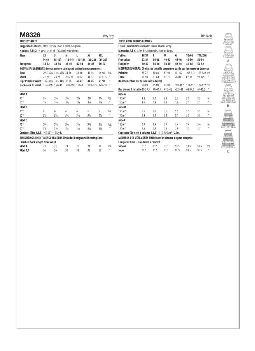 M8326 McCalls Schnittmuster Stufenrock EASY!