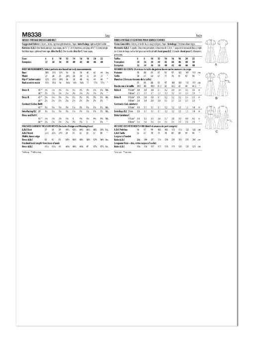 M8338 McCalls Schnittmuster Vintage Kleid 30er Jahre