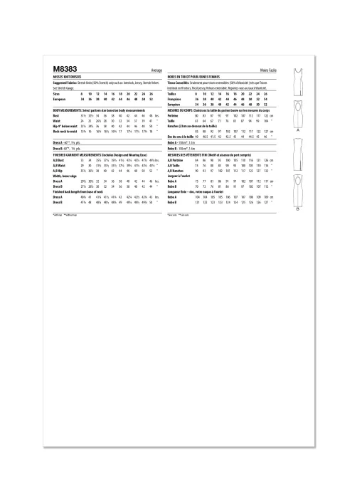 M8383 McCalls Schnittmuster Designer-Abendkleid