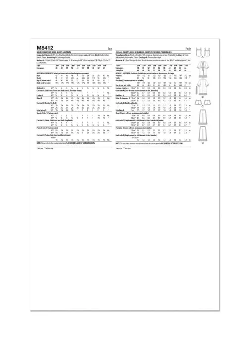 M8412 McCalls Schnittmuster Freizeit-Wäsche große Größen
