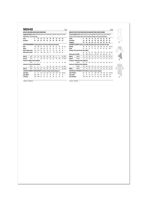 M8448 McCalls Schnittmuster Jerseykleid