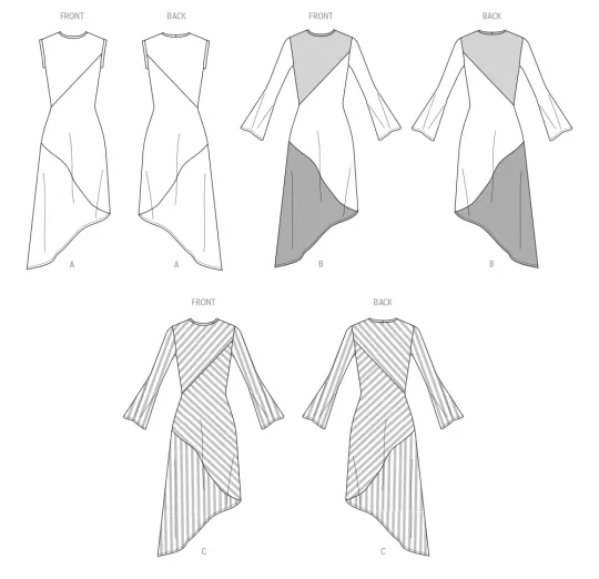 M8448 McCalls Schnittmuster Jerseykleid