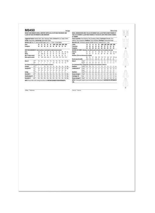 M8450 McCalls Schnittmuster Abend-Outfit
