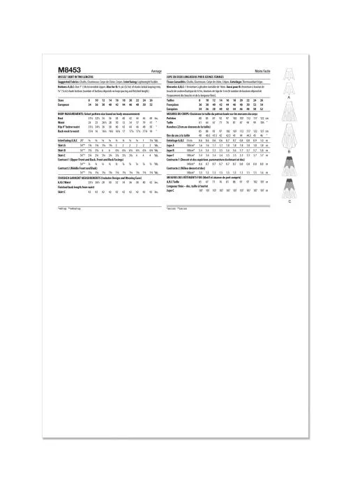 M8453 McCalls Schnittmuster Rock