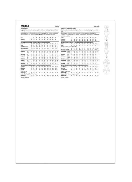 M8454 McCalls Schnittmuster Jumpsuit Overall