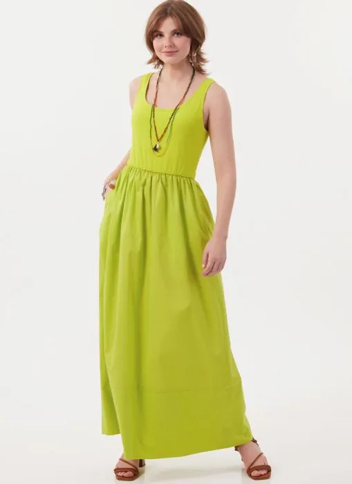 M8476 McCalls Schnittmuster Kleid in Maxilänge