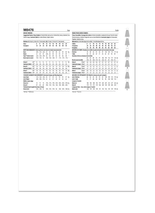 M8476 McCalls Schnittmuster Kleid in Maxilänge