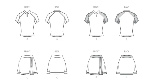 M8481 McCalls Schnittmuster Tennis-Outfit