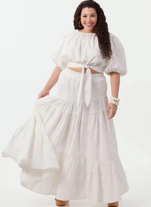 M8483 McCalls CURVY Schnittmuster Crop-Top Volantrock